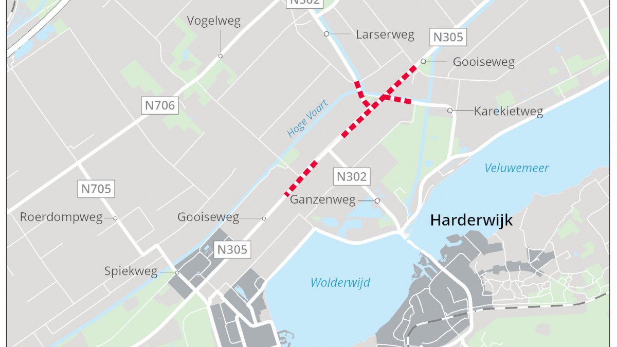 Werkzaamheden Gooiseweg N305 en Larserweg N302